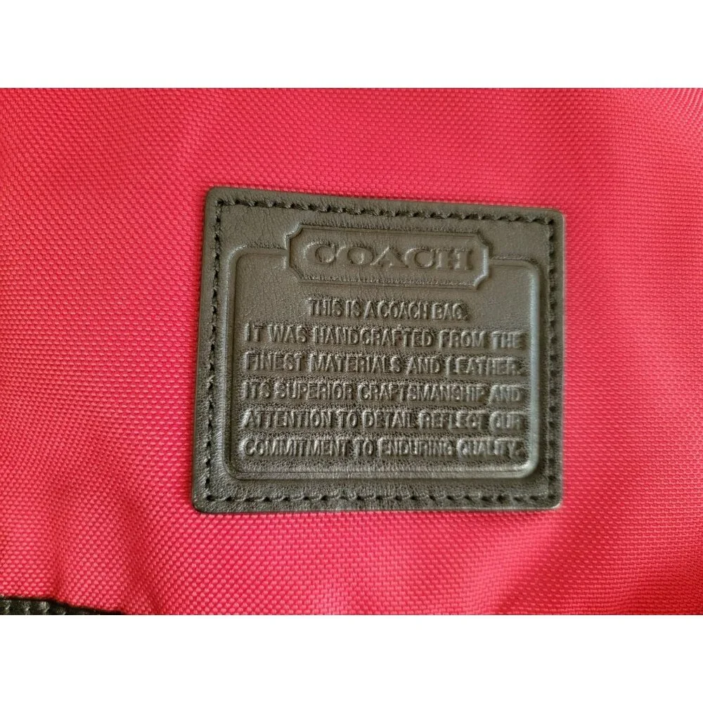 Coach Red Nylon & Leather Messenger Bag